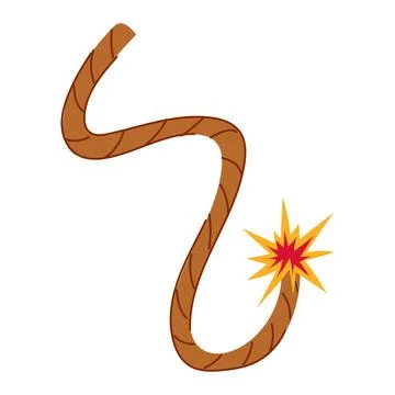 Pyrotechnics dynamite fuse cartoon vector illustration Stock Illustration