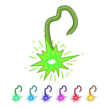 Pyrotechnics dynamite fuse cartoon vector graphic Stock Illustration