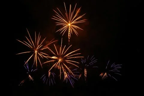 Pyrotechnics, fireworks Stock Photos