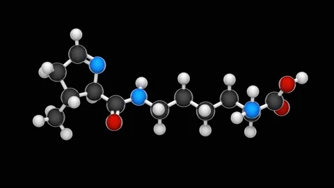 Pyrrolysine. Seamless loop. RGB + Alpha (Transparent) channel. Video stock 152764822