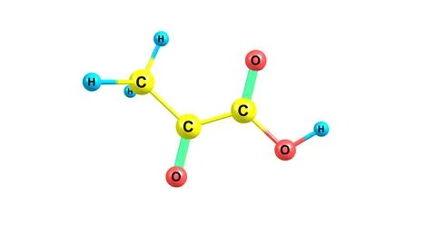 Pyruvic acid molecular structure isolated on white Stock Illustration