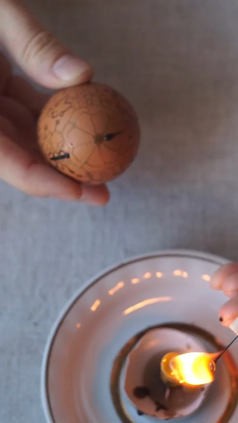 Pysanka painting process Stock Footage 125625676