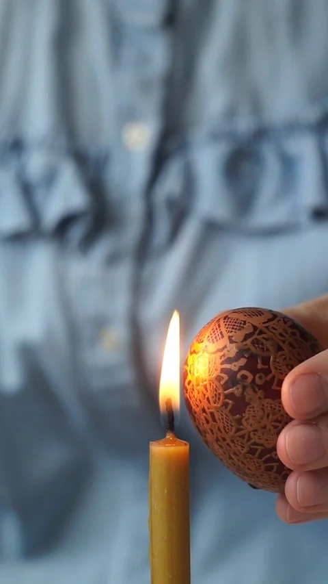 Pysanka painting process Stock Footage 125627821