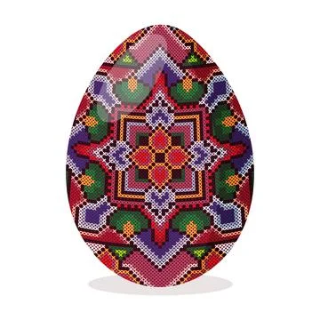 Pysanka Ukrainian Easter Egg Spring Holiday Symbol Stock Illustration
