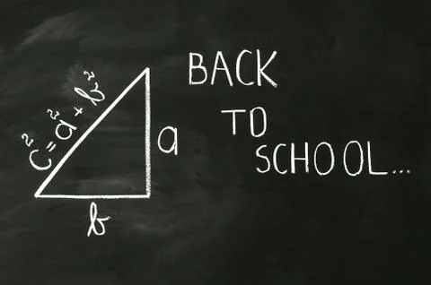 Pythagoras formula write on blackboard with chalk Foto stock