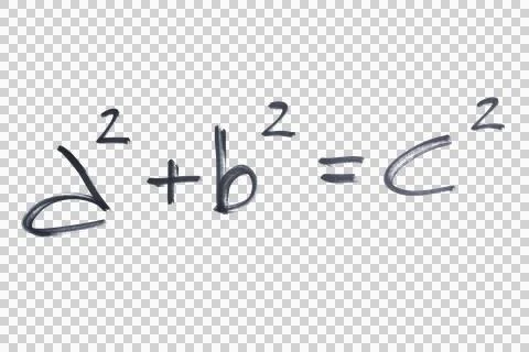 Pythagoras' theorem written with a black marker Stock Illustration