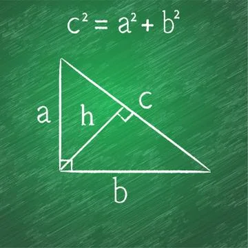 Pythagorean proposition on school board Stock Illustration