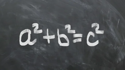  Pythagorean theorem Animation On Chalkboard. Stock Footage 95595173