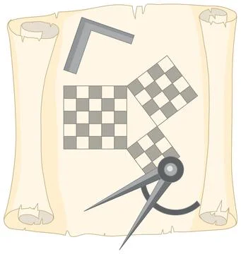 Pythagorean theorem on old paper Stock Illustration