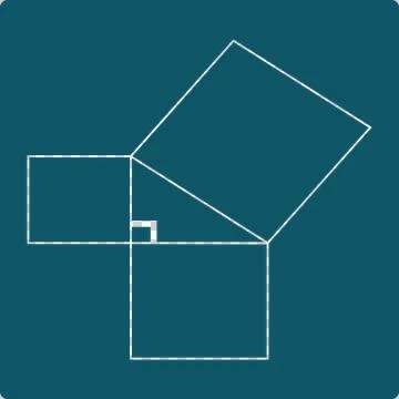 Pythagorean-theorem-right-triangle-squares-icon Illustrazione stock