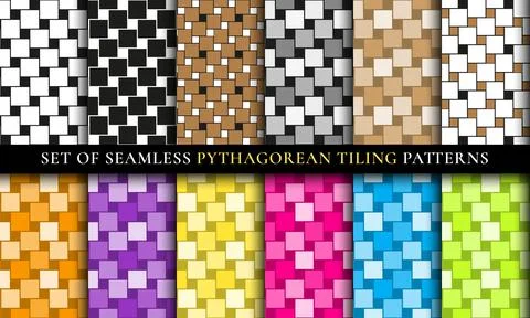 Pythagorean tiling. Seamless surface pattern design with flooring ornament イラスト素材