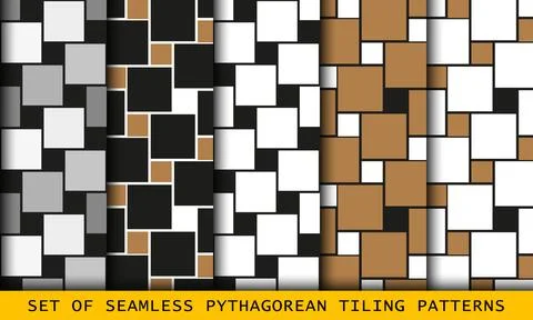 Pythagorean tiling. Seamless surface pattern design with flooring ornament イラスト素材