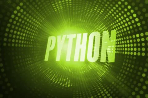 Python against green pixel spiral Stock Illustration