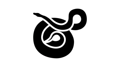Python animal snake glyph icon animation Stock Footage 326153843