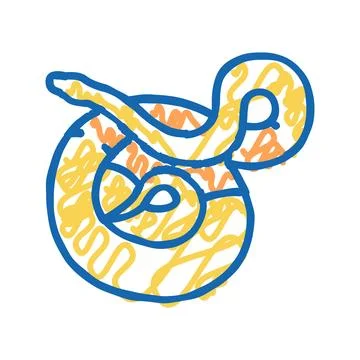 Python animal snake icon doodle illustration Illustrazione stock