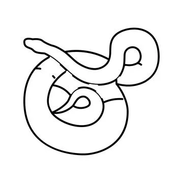 Python animal snake line icon vector illustration Stock Illustration