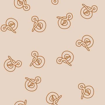 Python animal snake line seamless pattern Stock Illustration