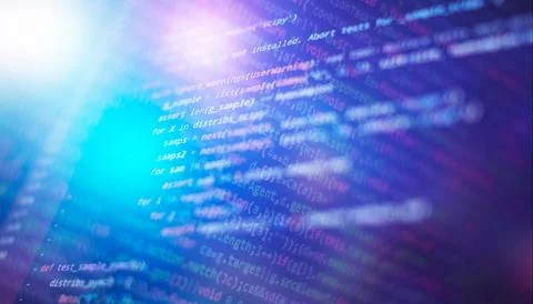 Python code computer screen. Mobile application design Concept. 库存照片