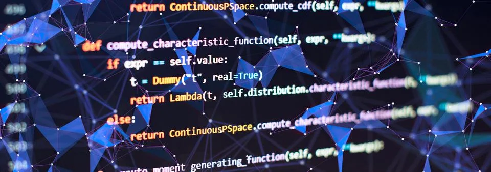 Python code computer screen. Mobile application design Concept. Stock Photos
