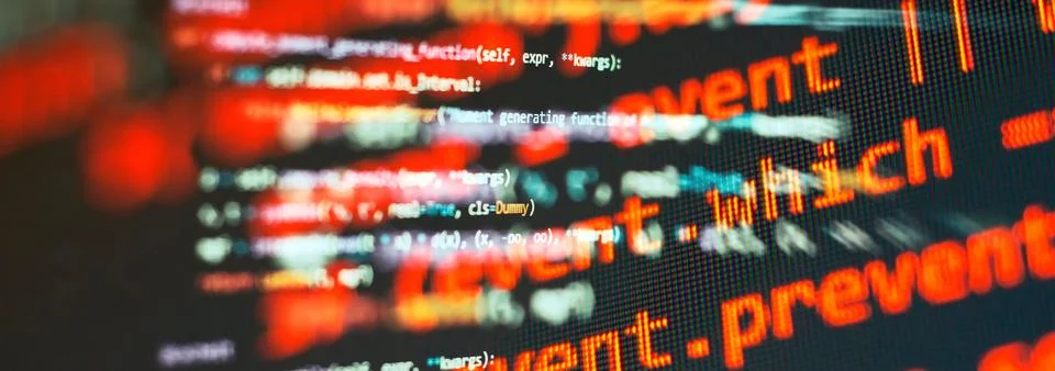 Python code computer screen. Mobile application design Concept. Stock Photos