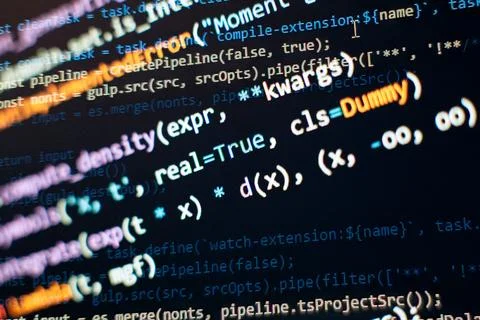 Python code computer screen. Mobile application design Concept. Stock Photos