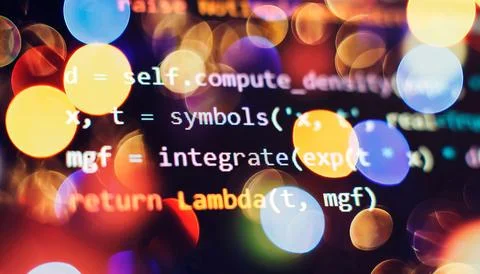 Python code computer screen. Mobile application design Concept. Stock Photos