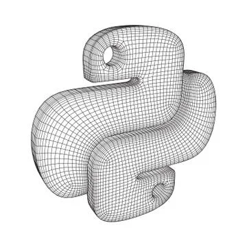 Python code language sign Stock Illustration