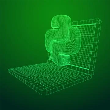 Python code language sign Stock Illustration