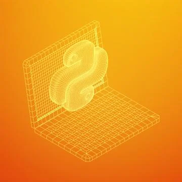 Python code language sign Stock Illustration