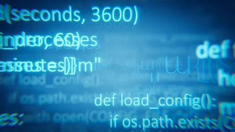 Python code showing programming language, software development and technology Stock Illustration