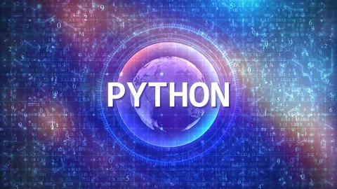 Python Concept on Futuristic Cyberspace Background with HUD, Numbers, and Globe Stock Footage 248747758