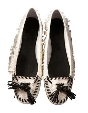 Python fringed lace flat ballerinas Stock Photos