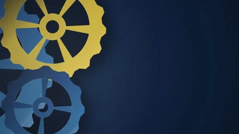 Python logo colored gear cogs meshed spinning seamless loop Stock Footage 345601062
