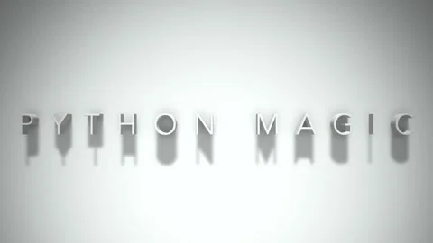 Python magic 3D title animation white text on a white background 스톡 동영상 299421401