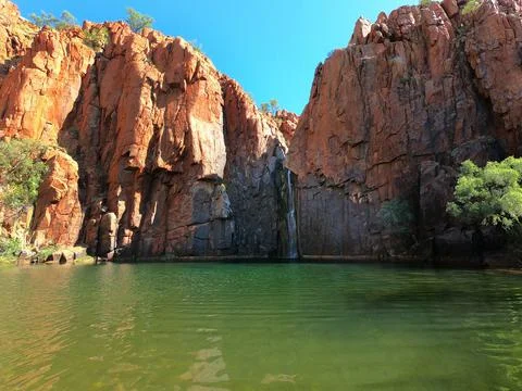 Python Pool in Millstream-Chichester Range National Park Western Australia Stockfoto's