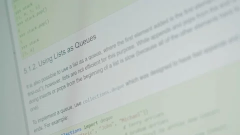 Python programming technical documentation on computer screen Stock Footage 205742009