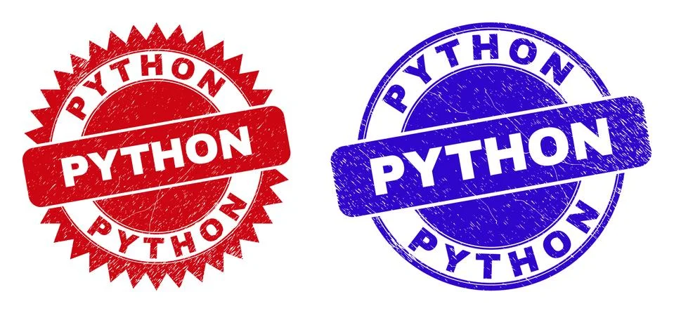 PYTHON Round and Rosette Stamp Seals with Corroded Surface Illustrazione stock