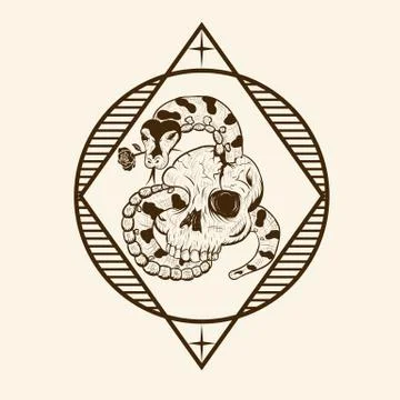 Python skull romance Stock-Illustration