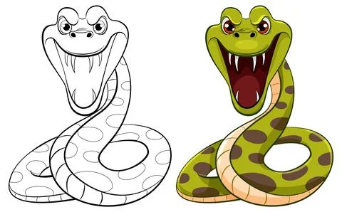 Python Snake Coloring Page Illustrazione stock