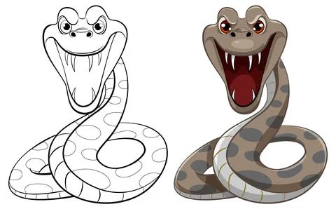 Python Snake Coloring Page Stock Illustration