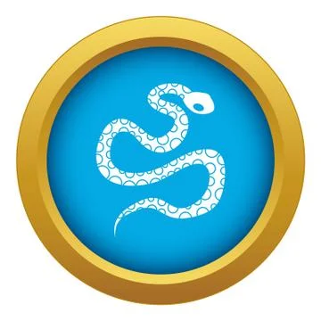 Python snake icon blue vector isolated Stock Illustration