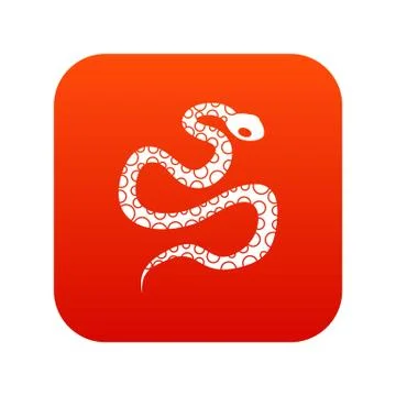 Python snake icon digital red Illustration