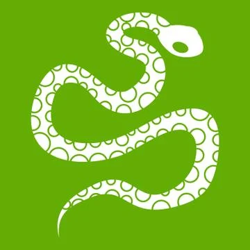 Python snake icon green Illustration