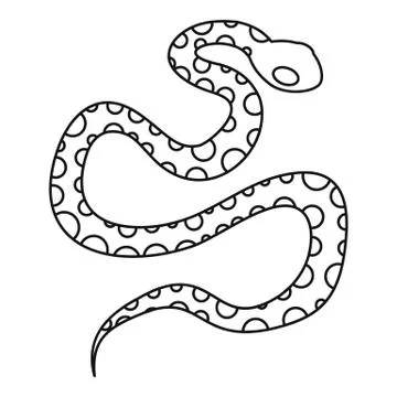Python snake icon, outline style Illustration
