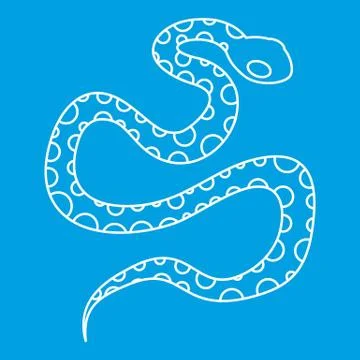 Python snake icon, outline style Illustration