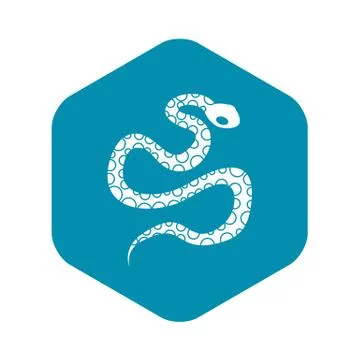 Python snake icon, simple style Illustration