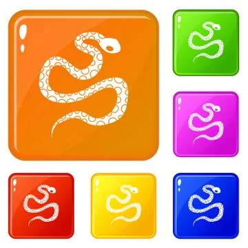 Python snake icons set color Illustrazione stock