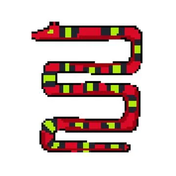 Python snake oriental pixel art vector illustration Stock Illustration