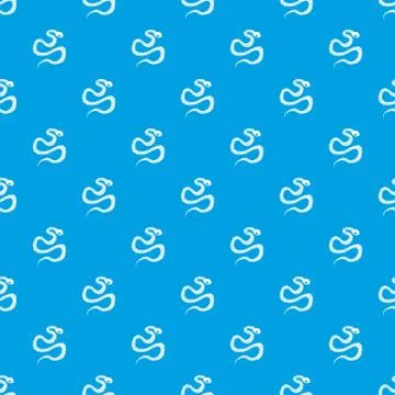 Python snake pattern seamless blue Stock Illustration