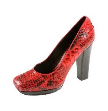 Python square toe red high heel Stock Photos